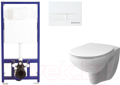 Унитаз подвесной с инсталляцией Damixa Elder DX17c1700SC + Berges Novum 525 040000 + L1 040011 - фото