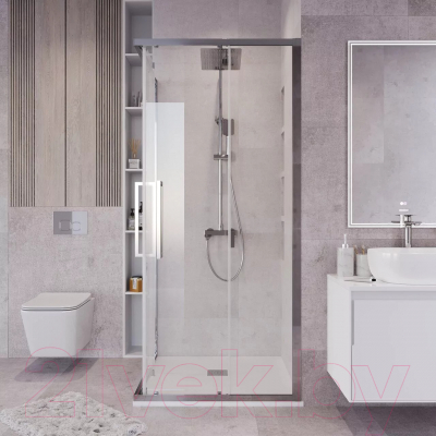 Душевой уголок Grossman Cosmo 80x80x195 / 300.K33.02.8080.10.00 (хром/прозрачное стекло)