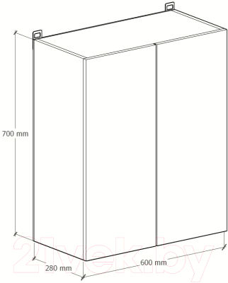 Шкаф навесной для кухни Артём-Мебель Мэри 600мм СН-114.200