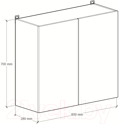 Шкаф навесной для кухни Артём-Мебель Мэри 800мм СН-114.205