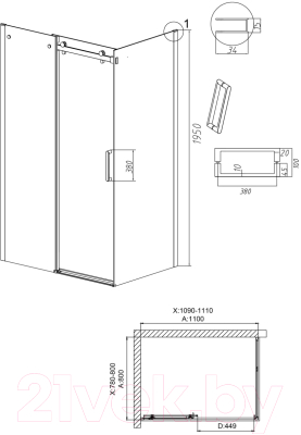 Душевой уголок Grossman Classic 100x80x195 / 120.K33.04.1180.32.00