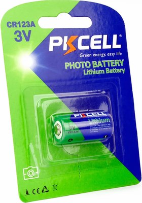 Батарейка Pkcell 3В CR123A / CR123A-1B