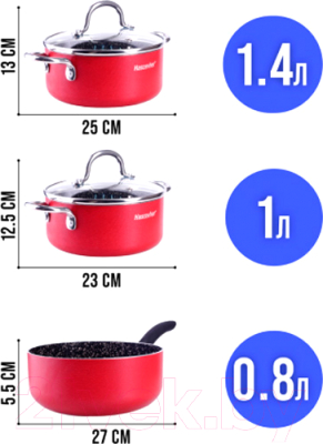 Набор кастрюль Mayer&Boch 81005-81006-81002