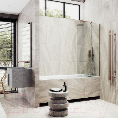 Стеклянная шторка для ванны MaybahGlass MGV-61-2ш