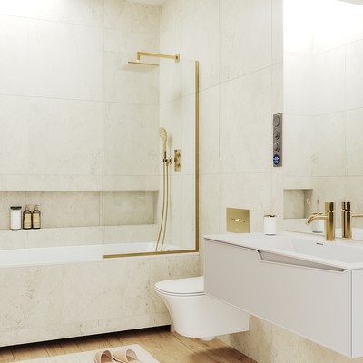 Стеклянная шторка для ванны MaybahGlass MGV-64-3у