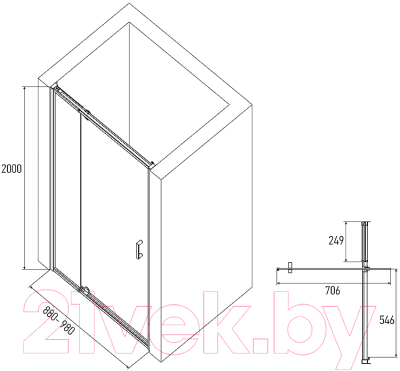 Душевая дверь Alex Baitler AB78C90