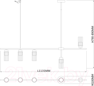 Люстра ESCADA 2100/5P (черный)