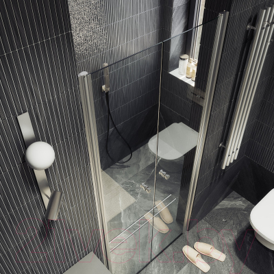 Душевая дверь MaybahGlass 198x120 / MGD-425-5 (прозрачное стекло/хром матовый)