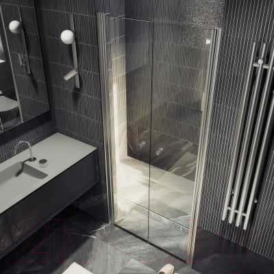 Душевая дверь MaybahGlass 198x120 / MGD-425-5 (прозрачное стекло/хром матовый)