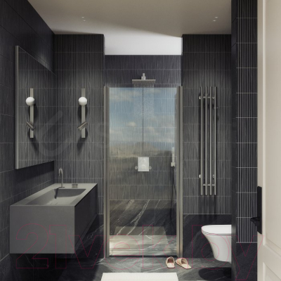 Душевая дверь MaybahGlass 198x89 / MGD-423-5 (прозрачное стекло/хром матовый)