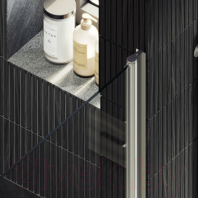 Душевая дверь MaybahGlass 198x60 / MGD-446-5 (прозрачное стекло/хром матовый)