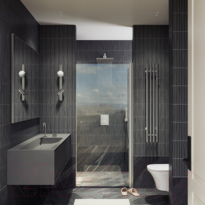 Душевая дверь MaybahGlass 198x60 / MGD-446-5 (прозрачное стекло/хром матовый)