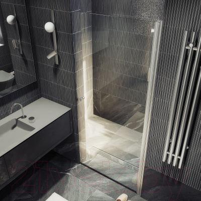 Душевая дверь MaybahGlass 198x60 / MGD-446-5 (прозрачное стекло/хром матовый)