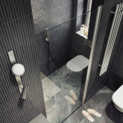 Душевая дверь MaybahGlass 198x60 / MGD-446-5 (прозрачное стекло/хром матовый)