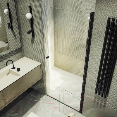 Душевая дверь MaybahGlass 198x80 / MGD-803-6 (прозрачное стекло/черный)