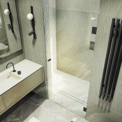 Душевая дверь MaybahGlass 195x80.5 / MGD-508-6 (прозрачное стекло/черный)