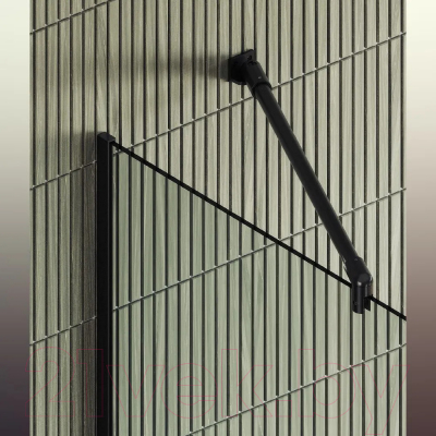 Душевая стенка MaybahGlass 195x89 / MGD-689-6у (прозрачное стекло/черный)