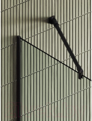 Душевая стенка MaybahGlass 195x119/ MGD-714-6у (прозрачное стекло/черный)