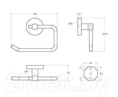 Держатель для туалетной бумаги Cezares RELAX-PH1-IN