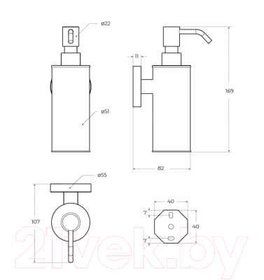 Дозатор для жидкого мыла Cezares RELAX-SOIS-M-01