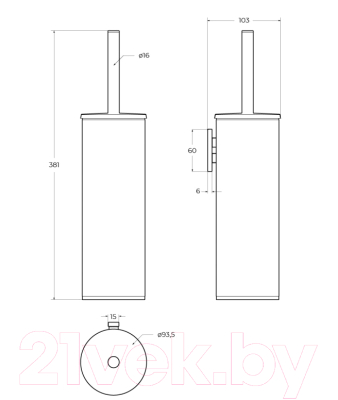Ершик для унитаза Cezares RELAX-TBS-M-BORO