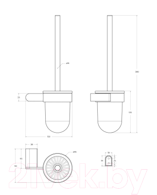 Ершик для унитаза Cezares STYLUS-TBS-V-NOP
