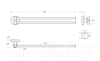 Держатель для полотенца Cezares RELAX-THD-S-BORO