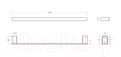 Держатель для полотенца Cezares STYLUS-TH-60-01