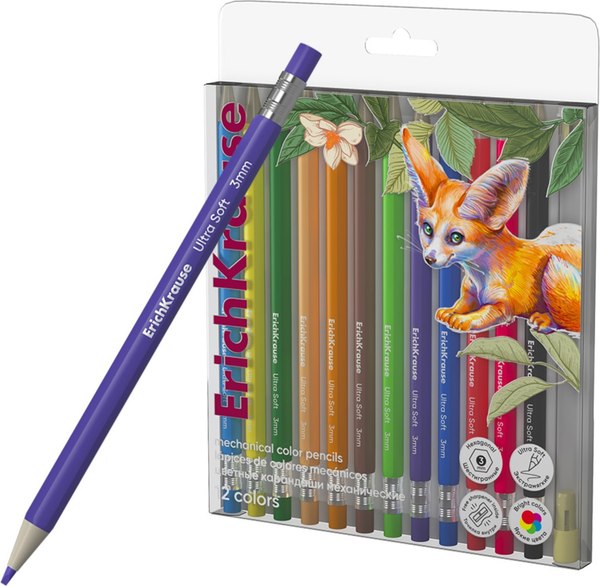Набор цветных карандашей Erich Krause Safari + точилка / 61819