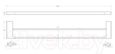 Держатель для полотенца Cezares SLIDER-THD-80-IN