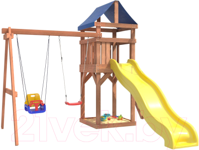 Игровой комплекс National Tree Company Классик с качелями лодочка и 3в1 IgroWoods / ДКП-5 - фото