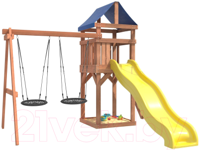 Игровой комплекс National Tree Company Классик с качелями гнездо 60см IgroWoods / ДКП-6 - фото