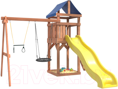 Игровой комплекс National Tree Company Классик с трапецией и качелями гнездо 60см IgroWoods / ДКП-14 - фото