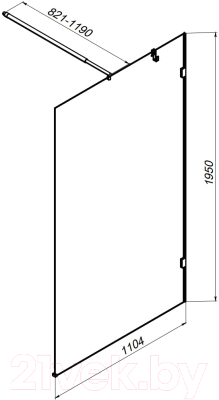Душевая стенка AM.PM X-Joy 110x195 / W94WI-110-F1-BTE (черный/прозрачное стекло)