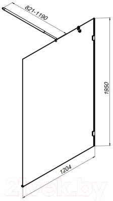 Душевая стенка AM.PM X-Joy 120x195 / W94WI-120-F1-BTE