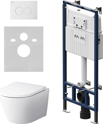 Унитаз подвесной с инсталляцией AM.PM Sense FlashClean IS100101.741701 - фото