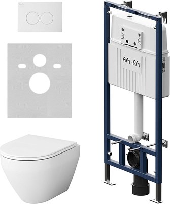 Унитаз подвесной с инсталляцией AM.PM Spirit V2.0 FlashClean IS100101.701700 - фото