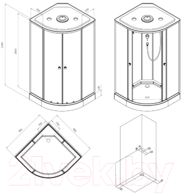 Душевая кабина AM.PM X-Joy 100x100 / W94C-401-100BT