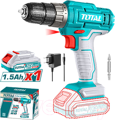 Аккумуляторная дрель-шуруповерт TOTAL TDLI1218 - фото