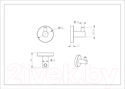 Крючок для ванной Cezares RELAX-HK-GM