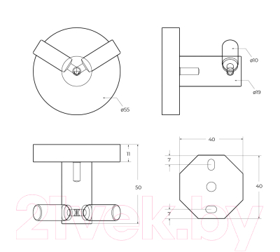 Крючок для ванной Cezares RELAX-HKD-GM