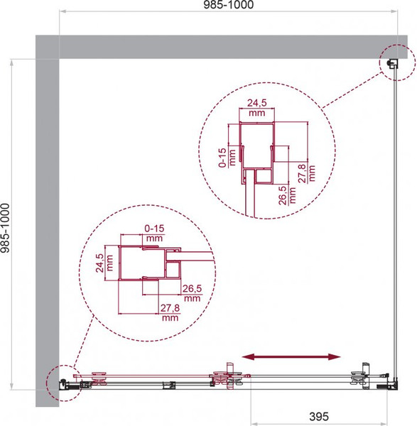 Душевой уголок BelBagno LUCE-A-1-100/100-C-Cr