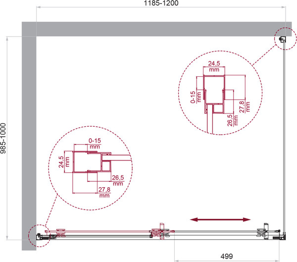 Душевой уголок BelBagno LUCE-AH-1-120/100-C-Cr