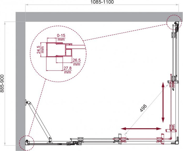 Душевой уголок BelBagno LUCE-AH-21-110/90-C-Cr