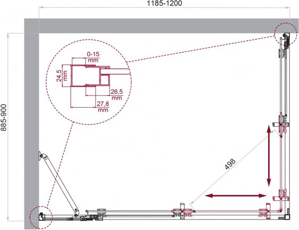 Душевой уголок BelBagno LUCE-AH-21-120/90-C-Cr