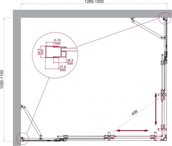 Душевой уголок BelBagno LUCE-AH-22-120/100-P-Cr