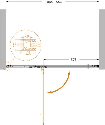 Душевая дверь Cezares LINER-B-12-90-C-Cr-L