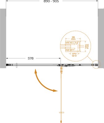 Душевая дверь Cezares LINER-B-12-90-C-Cr-R
