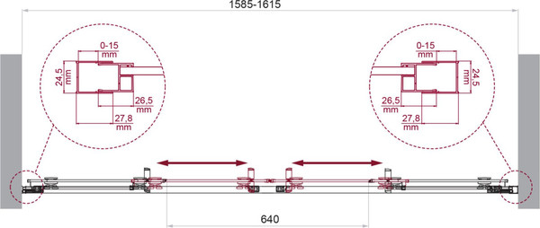 Душевая дверь BelBagno LUCE-BF-2-160-C-Cr