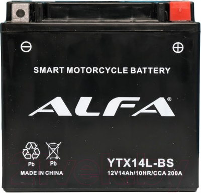 Мотоаккумулятор ALFA battery YTX14L-BS / EB14C-3